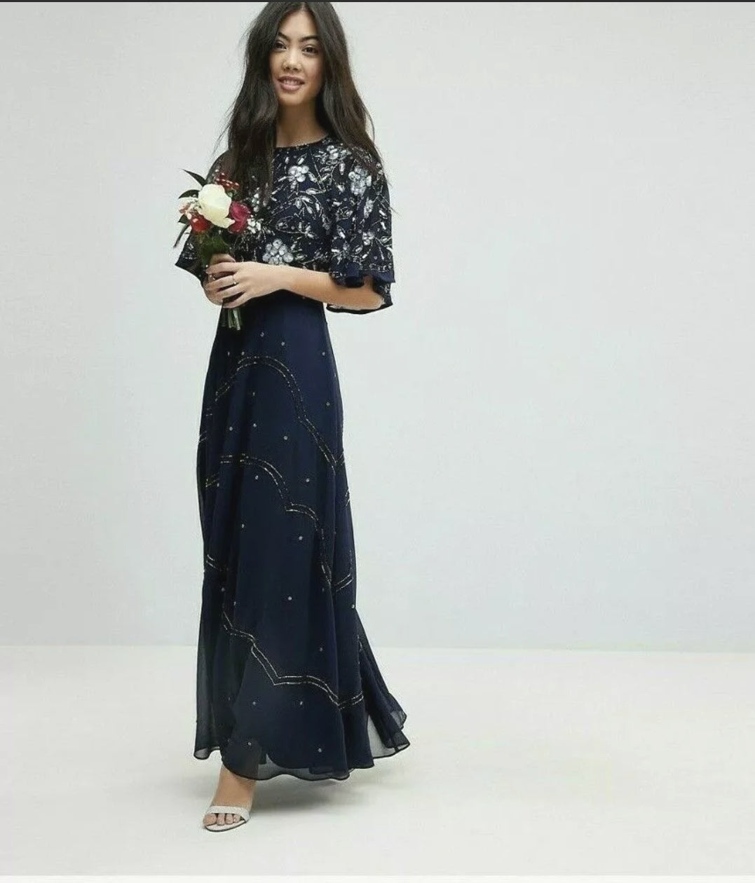 FLUTTER SLEEVE MAXI DRESS