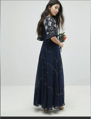 FLUTTER SLEEVE MAXI DRESS