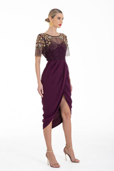 virgos lounge purple dress open lace back dress Virgos lounge Purple sequin midi dress